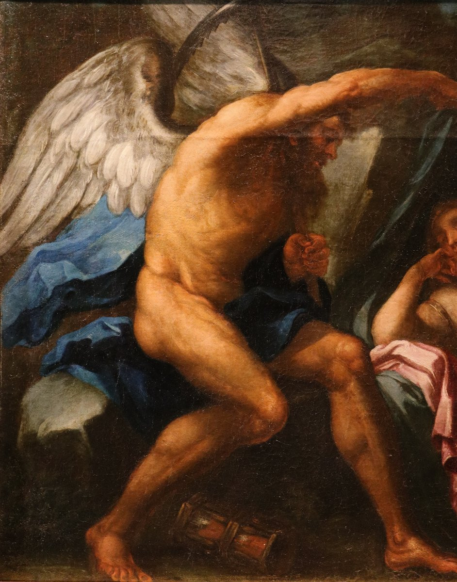 Luigi Garzi (Roma, 1638 - Roma, 1721), Allegoria del Tempo che scopre la Verità-photo-1