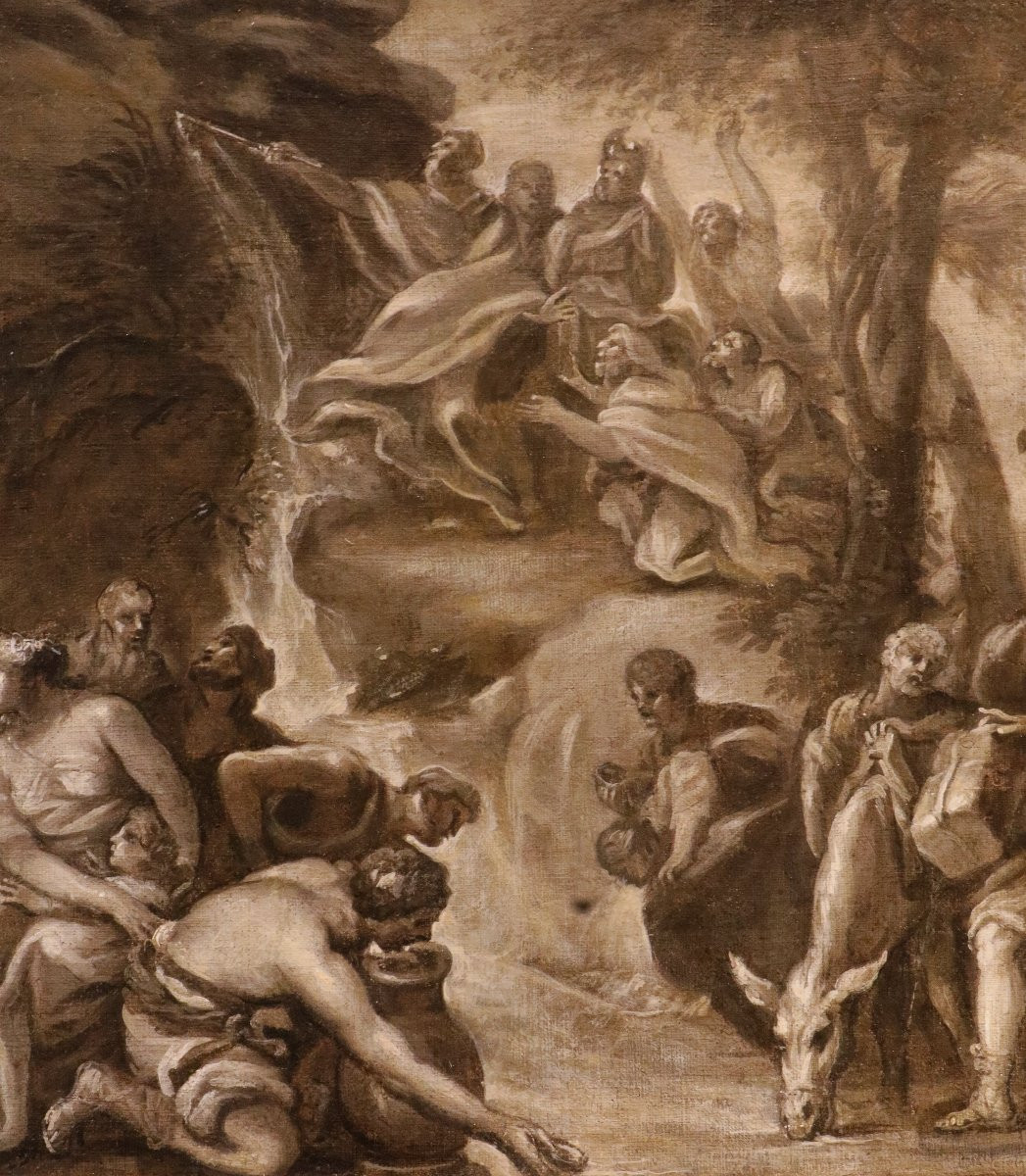 Mosè fa scaturire l'acqua dalle rocce, Scuola romana del XVII secolo (Bozzetto preparatorio)-photo-4