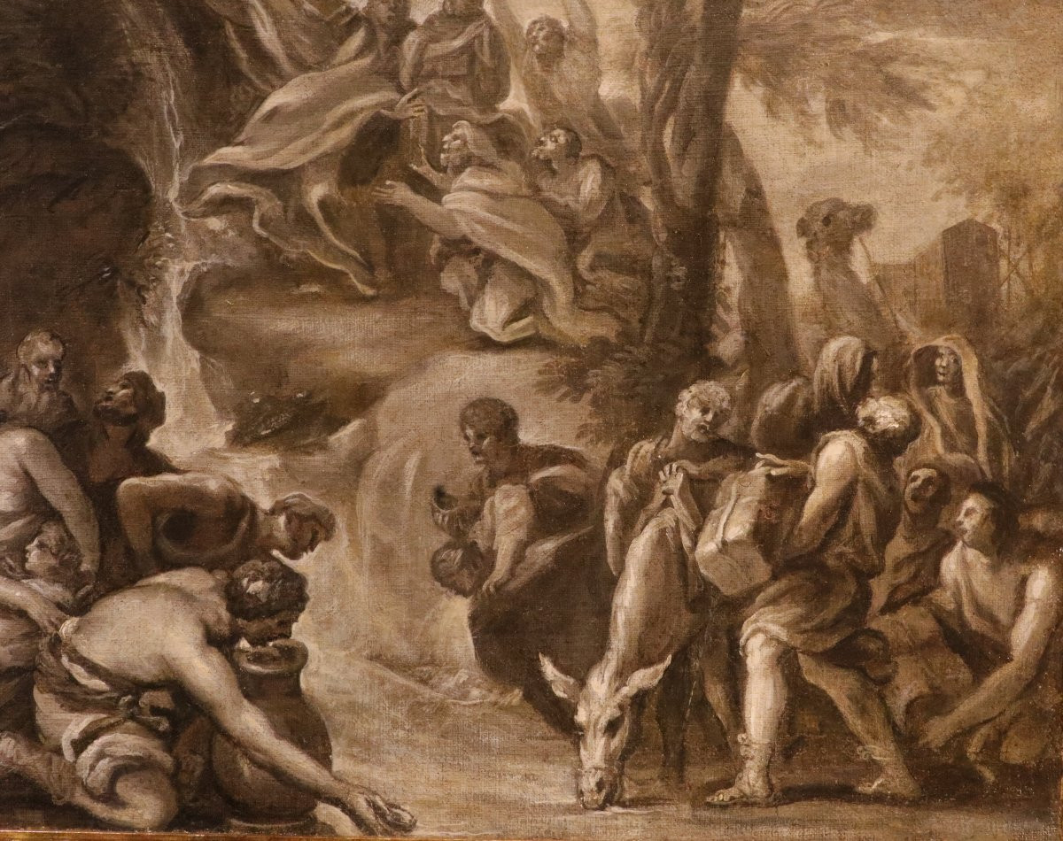 Mosè fa scaturire l'acqua dalle rocce, Scuola romana del XVII secolo (Bozzetto preparatorio)-photo-2