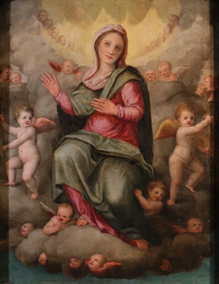 Madonna in gloria tra gli angeli, Giovanni Balducci (Firenze, 1560 – Napoli, dopo il 1631)-photo-2