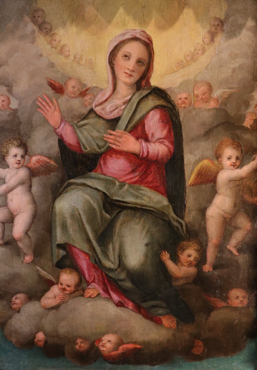 Madonna in gloria tra gli angeli, Giovanni Balducci (Firenze, 1560 – Napoli, dopo il 1631)-photo-2