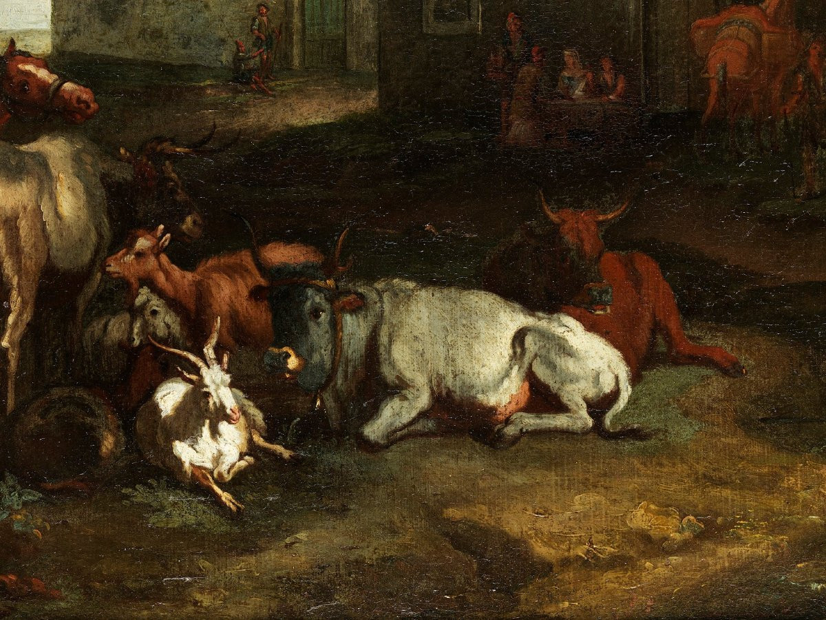 Pieter van Bloemen (Anversa 1674-1720) , Veduta di Roma presso il Palatino-photo-5