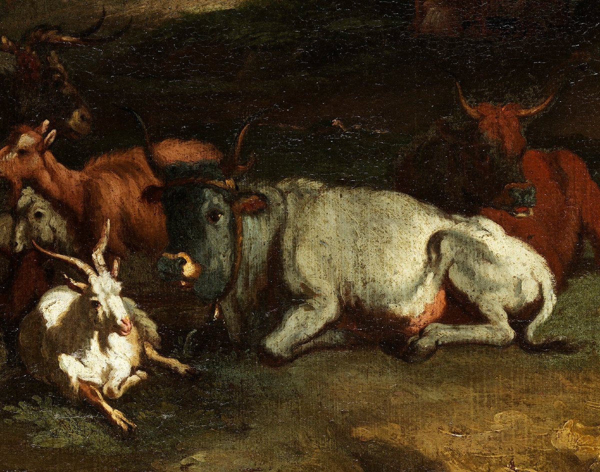 Pieter van Bloemen (Anversa 1674-1720) , Veduta di Roma presso il Palatino-photo-6