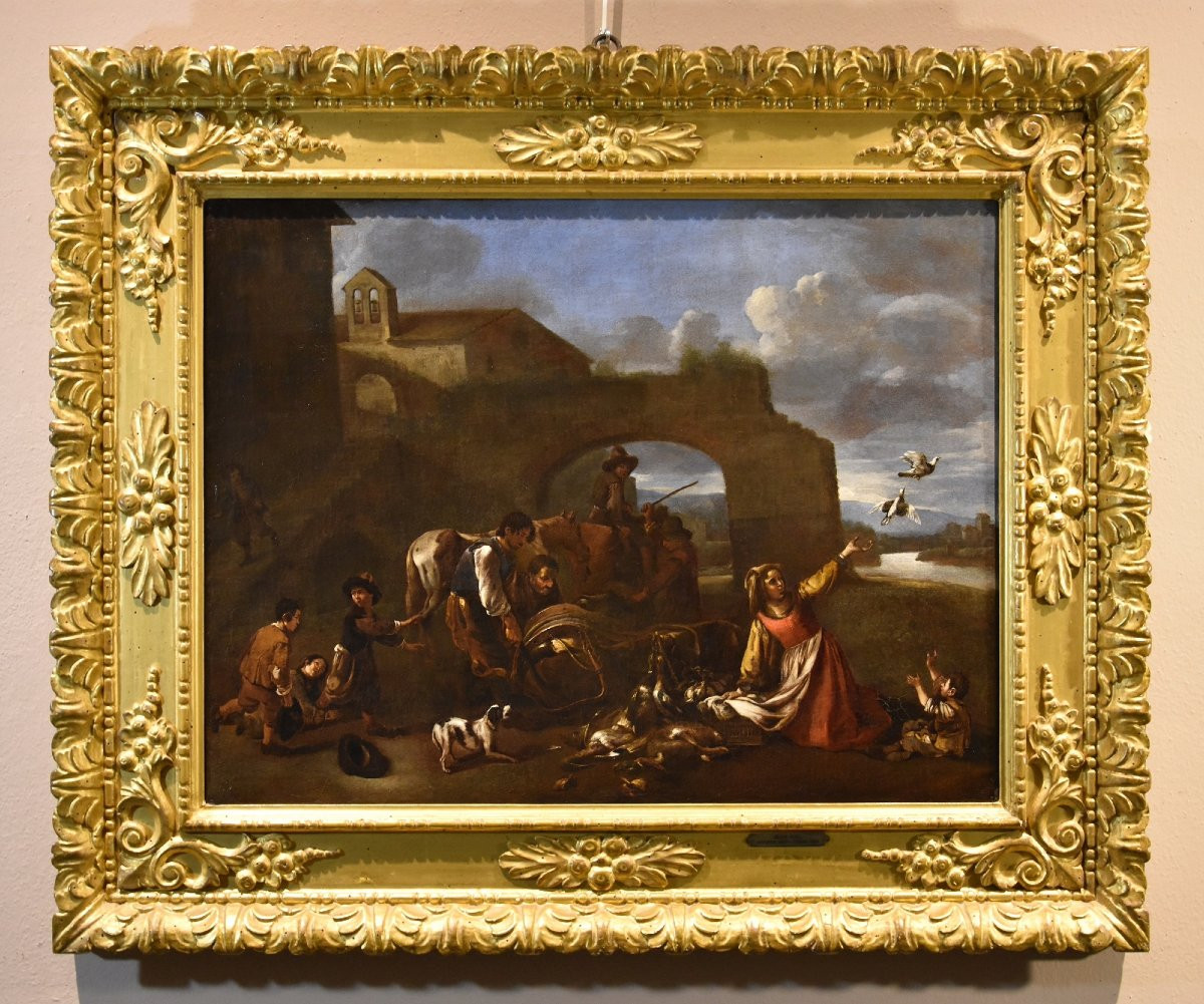 Il ritorno dalla caccia, Jan Miel (Anversa, 1599 - Torino, 1663) attribuibile-photo-2