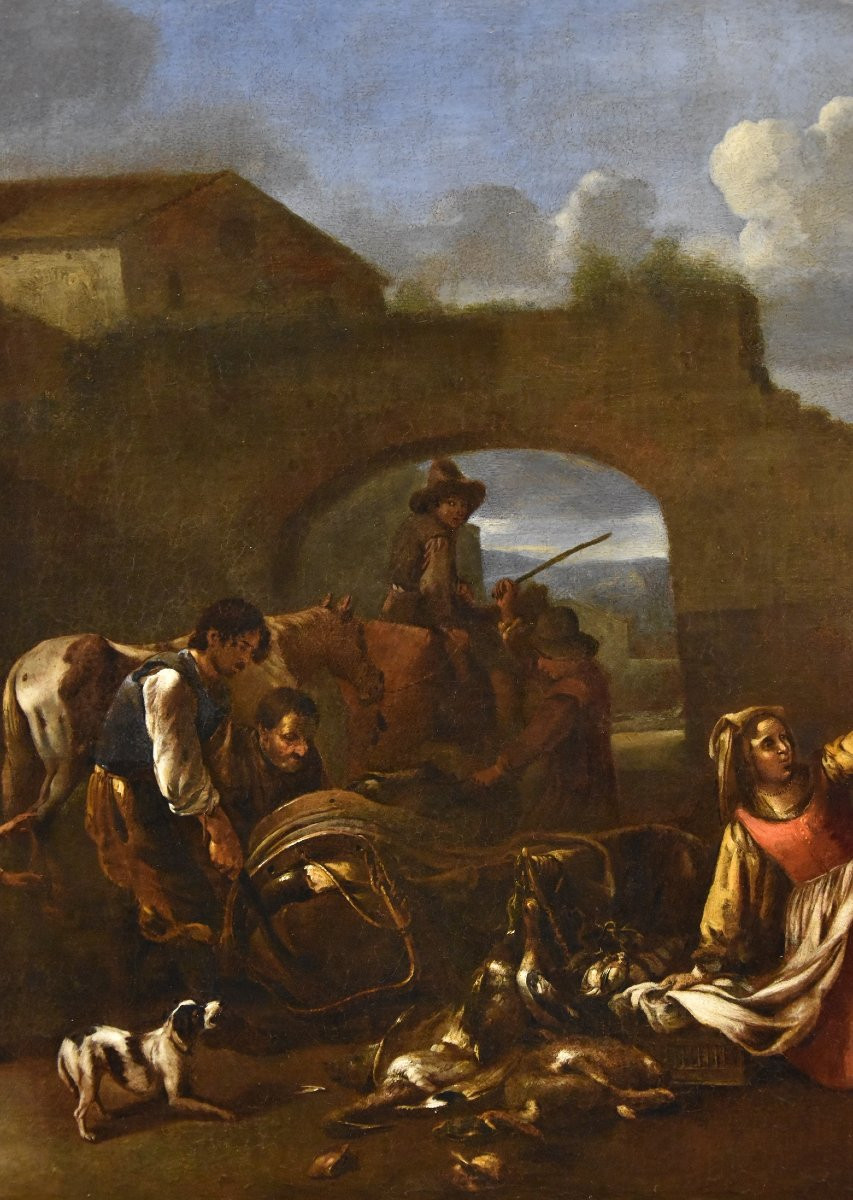 Il ritorno dalla caccia, Jan Miel (Anversa, 1599 - Torino, 1663) attribuibile-photo-4