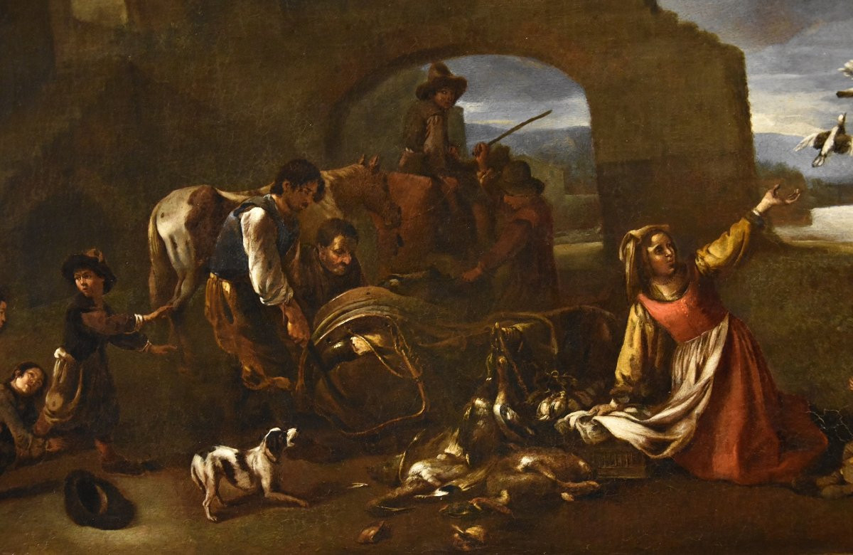 Il ritorno dalla caccia, Jan Miel (Anversa, 1599 - Torino, 1663) attribuibile-photo-5