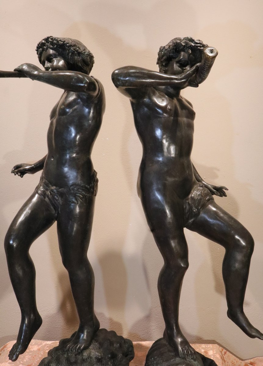 Satiri in bronzo che suonano e danzano, Edouard Drouot (Sommevoir 1859 - Parigi 1945) n-photo-5