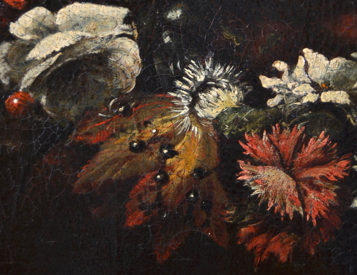 Ghirlanda di fiori con la Vergine, Giovanni Stanchi (Roma 1608 - 1675) bottega di-photo-4