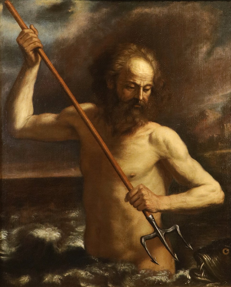 Nettuno sulle onde dell'oceano, Guercino (Cento, 1591 - Bologna, 1666) bottega
