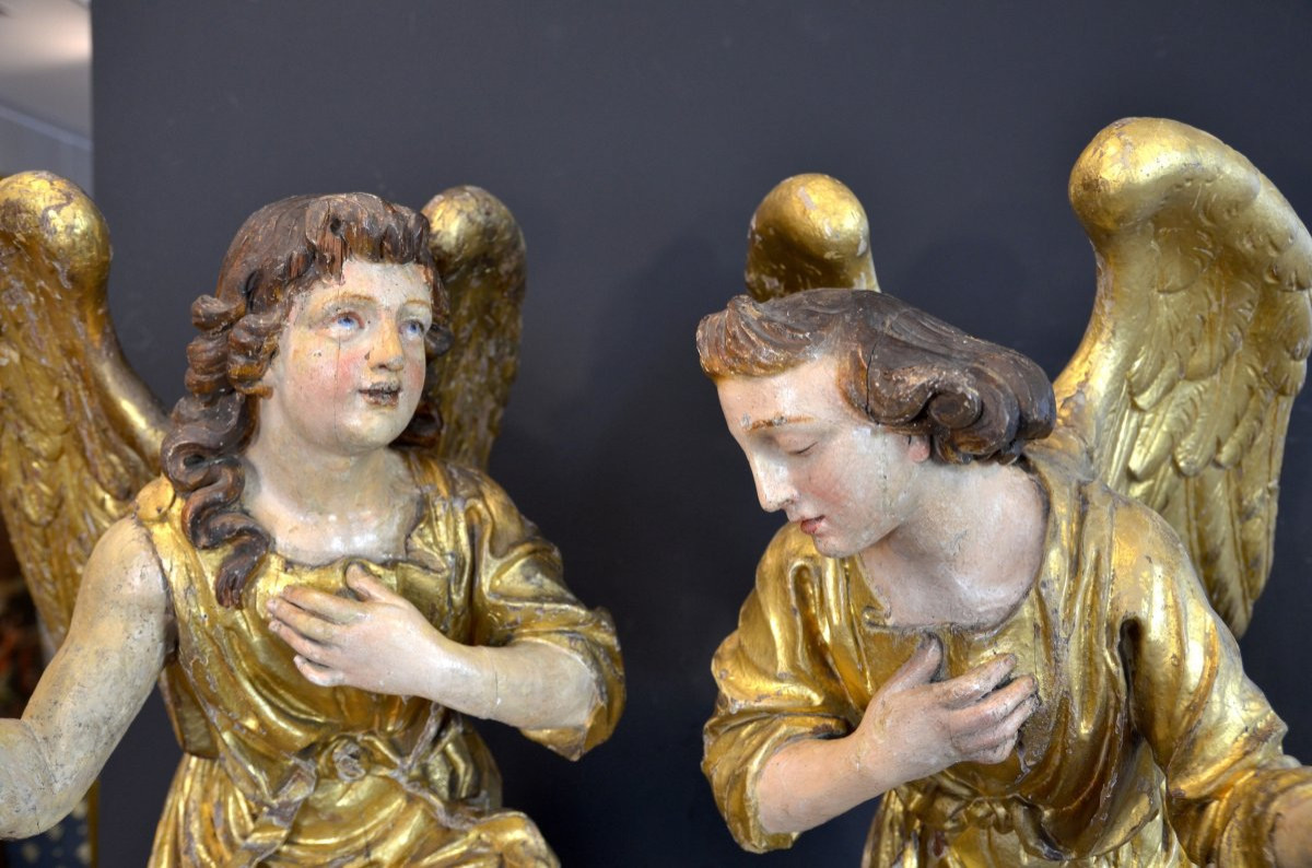 Grandi angeli alati Barocchi, Gian Lorenzo Bernini (1598-1680) cerchia di  (h. 88 cm) -photo-3