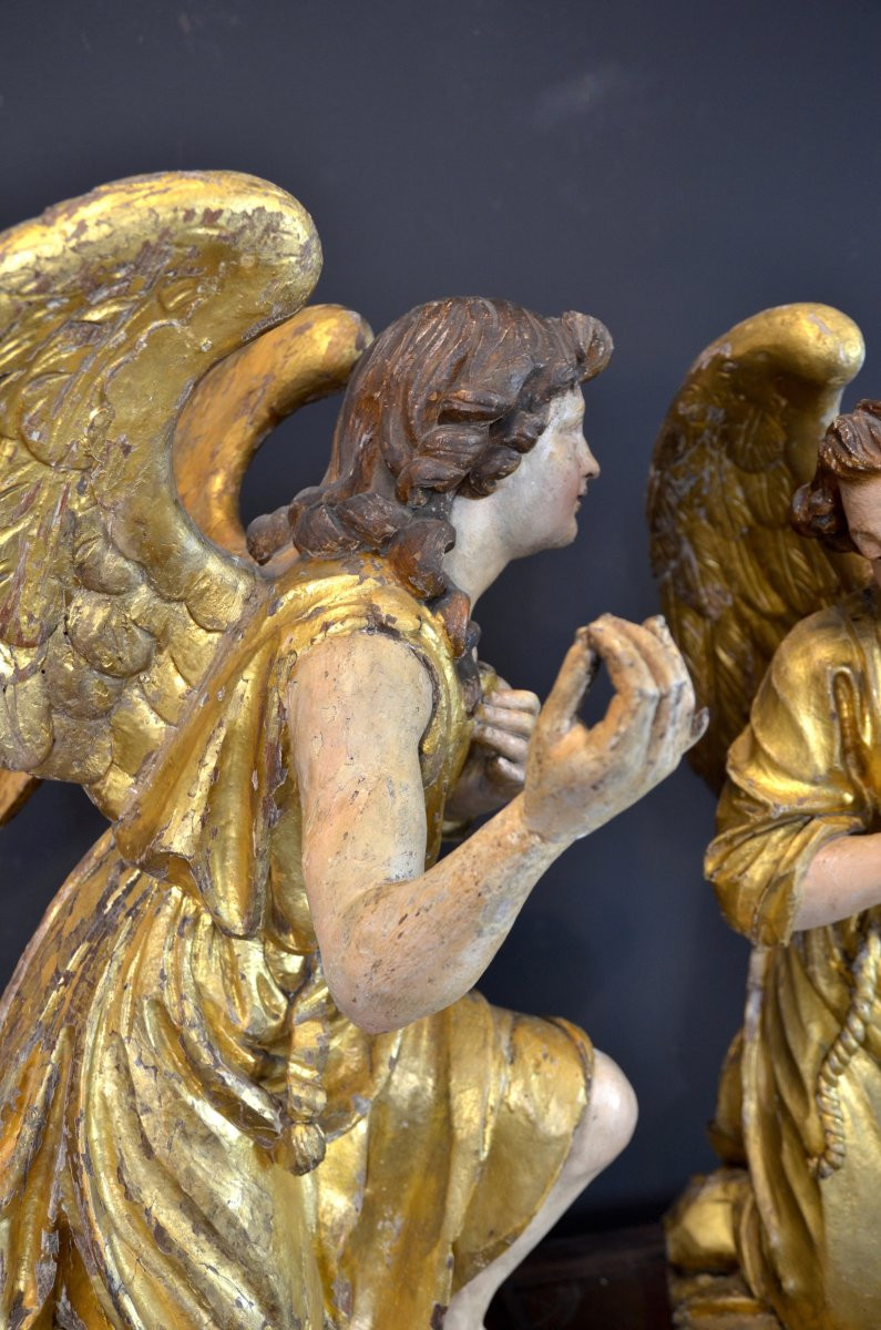 Grandi angeli alati Barocchi, Gian Lorenzo Bernini (1598-1680) cerchia di  (h. 88 cm) -photo-4