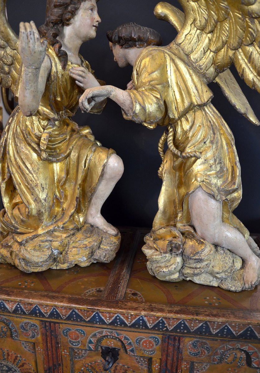 Grandi angeli alati Barocchi, Gian Lorenzo Bernini (1598-1680) cerchia di  (h. 88 cm) -photo-6