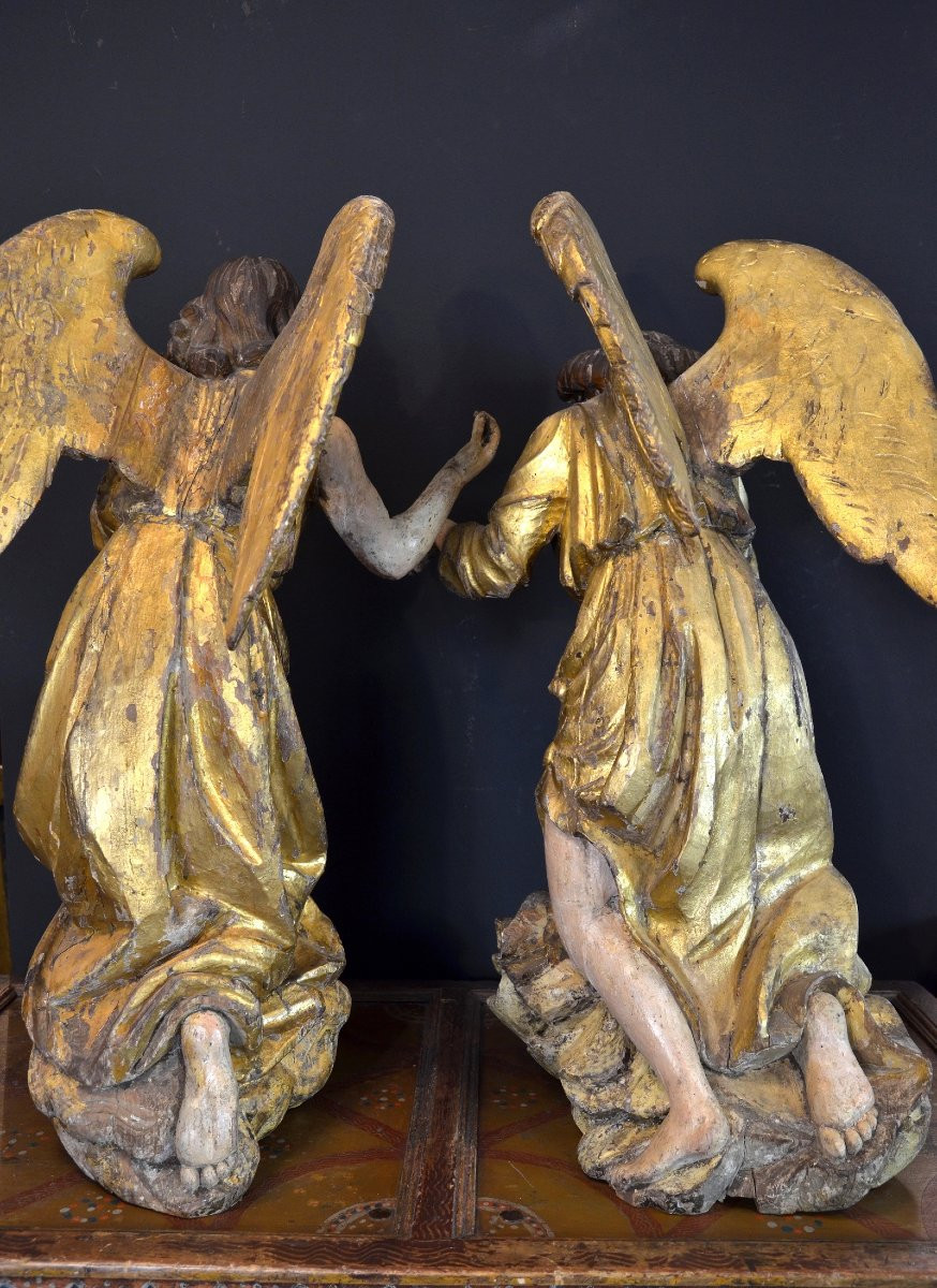 Grandi angeli alati Barocchi, Gian Lorenzo Bernini (1598-1680) cerchia di  (h. 88 cm) -photo-7
