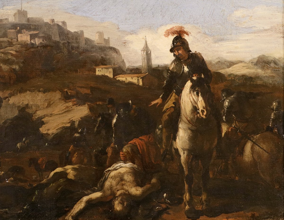 Scena di battaglia, Michelangelo Cerquozzi (Roma 1602 - 1660) cerchia-photo-1