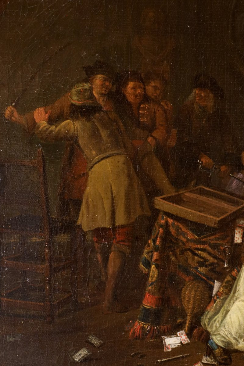 'Banchetto' e 'Rissa', Coppia di opere firmate Pieter Angillis (1685 - 1734)-photo-4