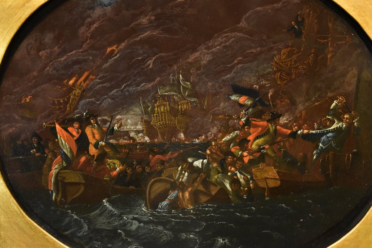 Battaglia navale notturna, Ilario Mercanti detto «Lo Spolverini» (Parma, 1657 - 1734)-photo-2