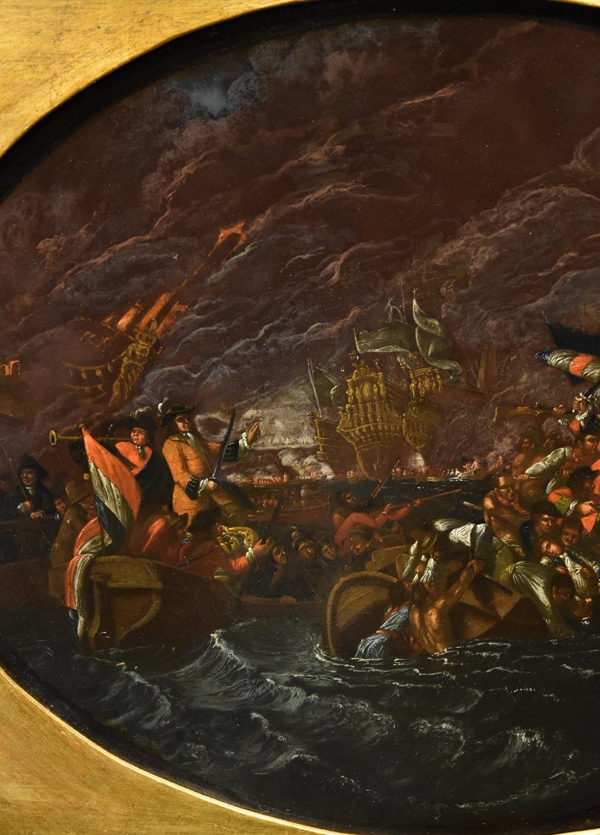 Battaglia navale notturna, Ilario Mercanti detto «Lo Spolverini» (Parma, 1657 - 1734)-photo-3