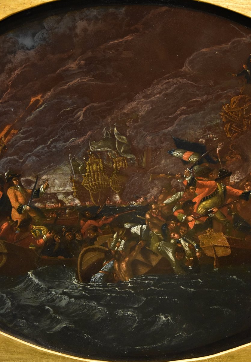 Battaglia navale notturna, Ilario Mercanti detto «Lo Spolverini» (Parma, 1657 - 1734)-photo-4