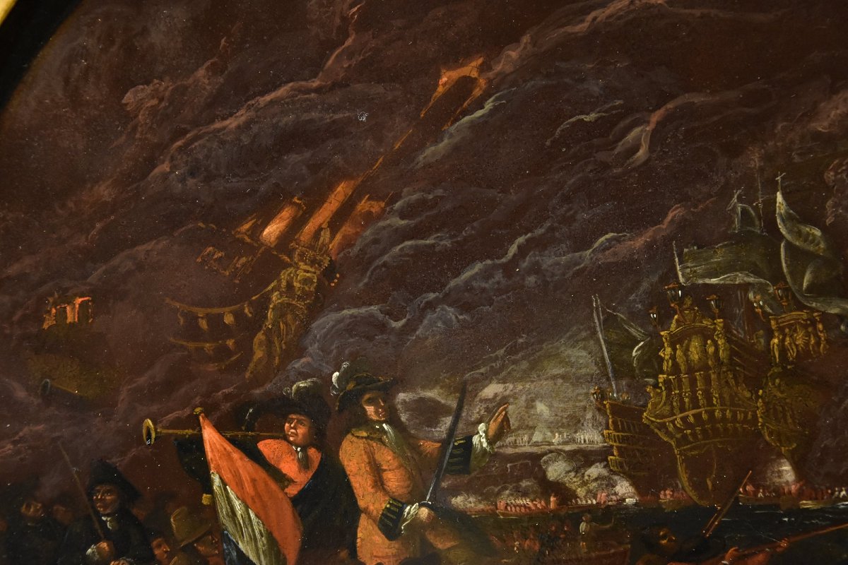 Battaglia navale notturna, Ilario Mercanti detto «Lo Spolverini» (Parma, 1657 - 1734)-photo-4