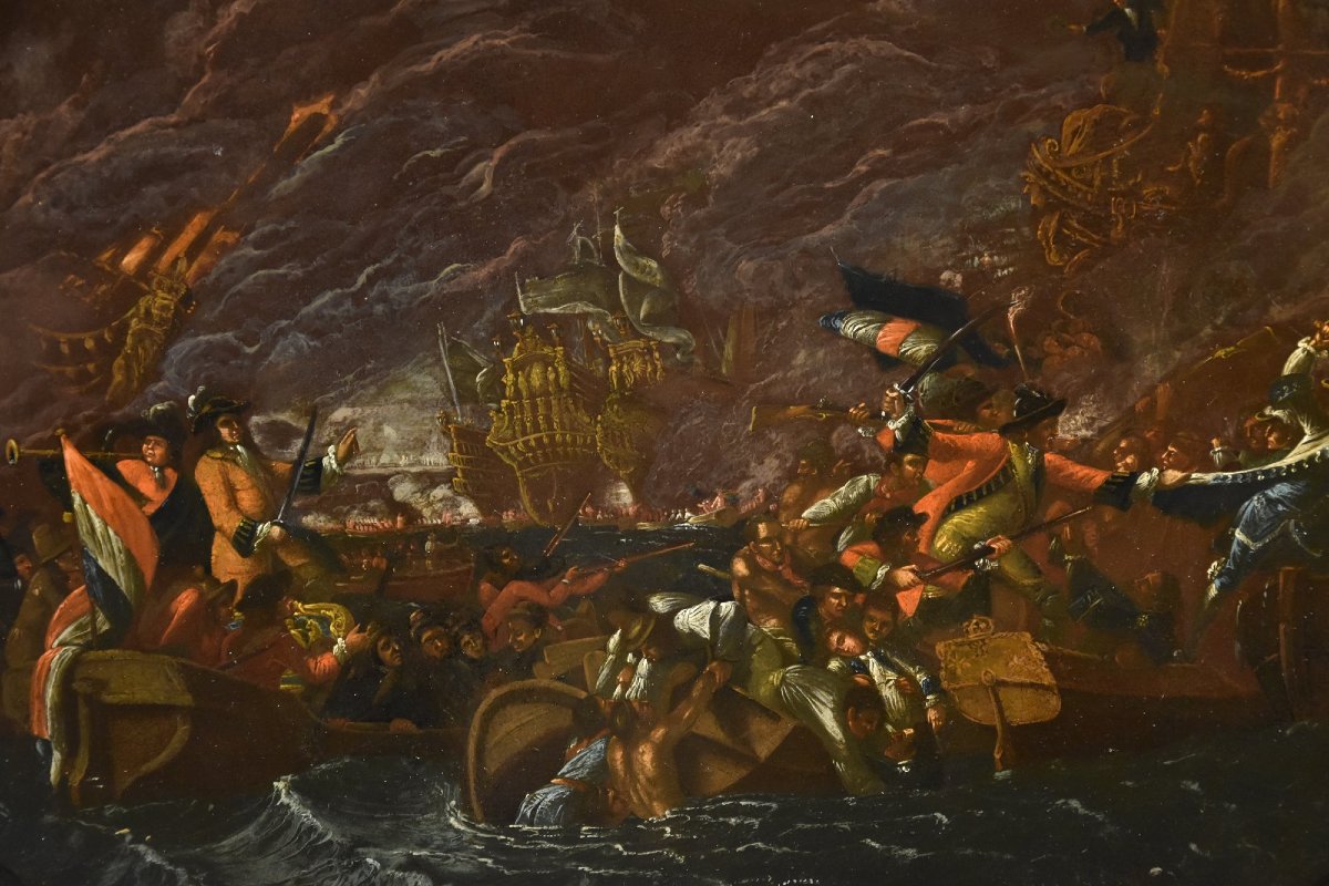 Battaglia navale notturna, Ilario Mercanti detto «Lo Spolverini» (Parma, 1657 - 1734)-photo-5