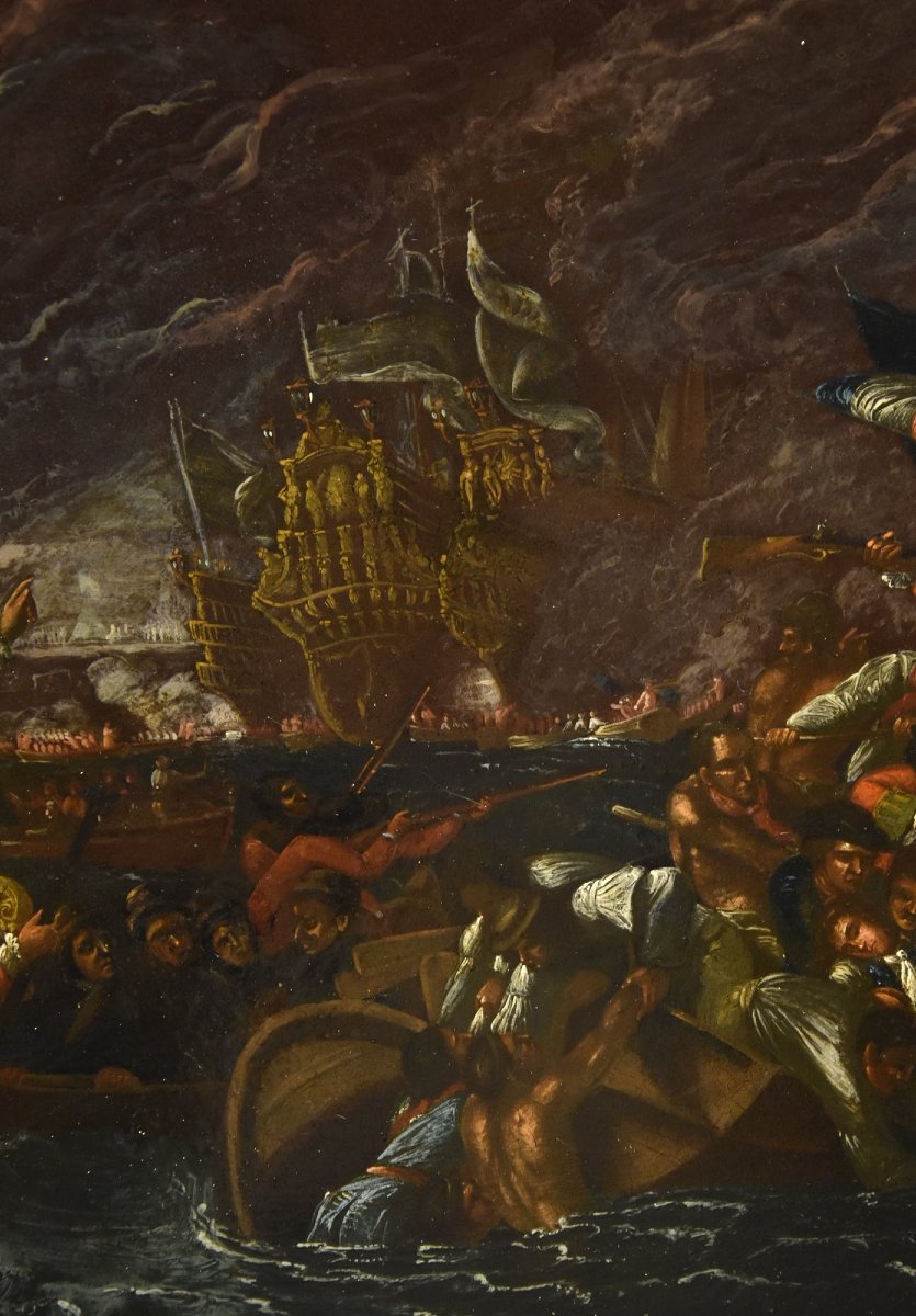 Battaglia navale notturna, Ilario Mercanti detto «Lo Spolverini» (Parma, 1657 - 1734)-photo-6