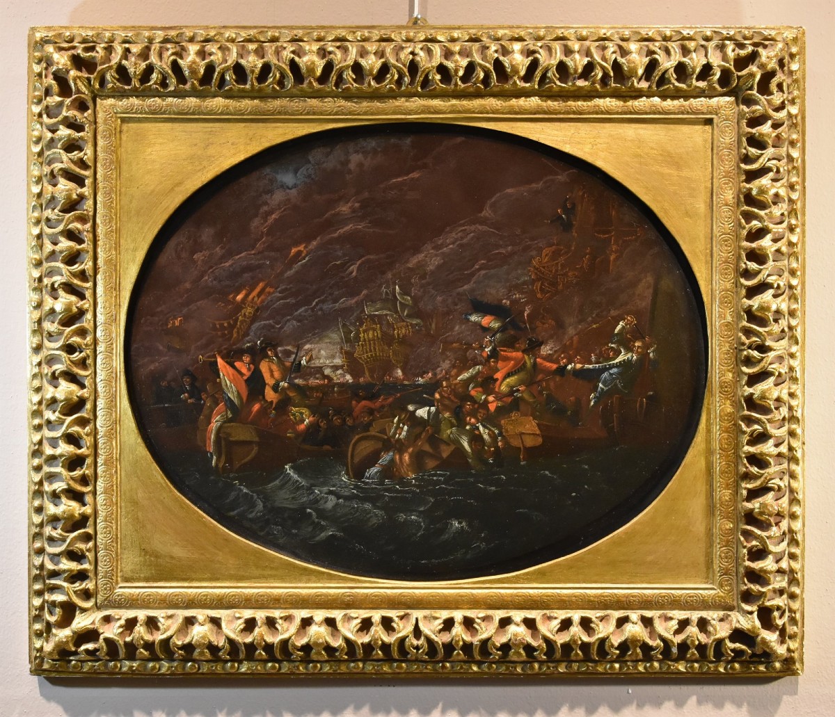 Battaglia navale notturna, Ilario Mercanti detto «Lo Spolverini» (Parma, 1657 - 1734)