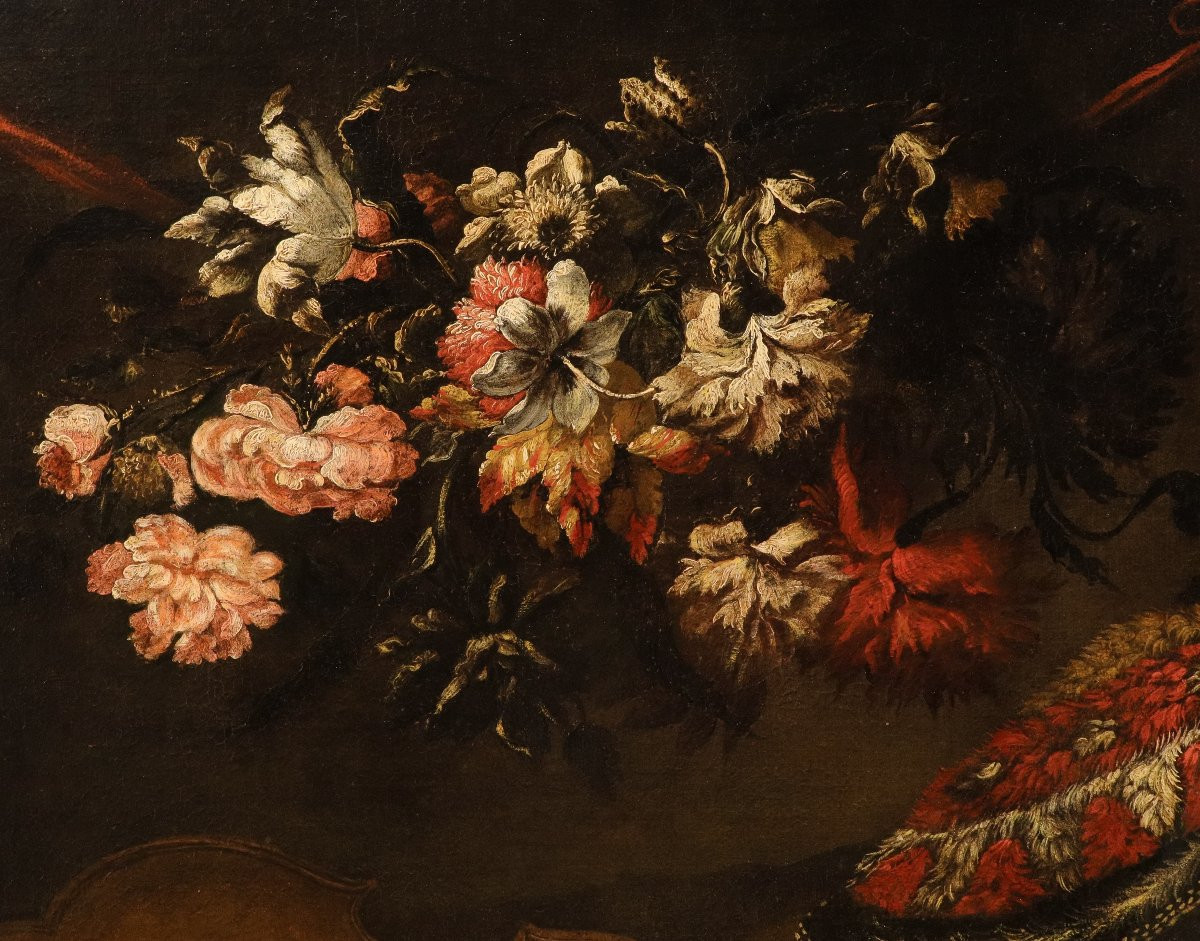 Vanitas, Cerchia di Antonio Tibaldi (Roma, 1635 c. - post 1675)-photo-3