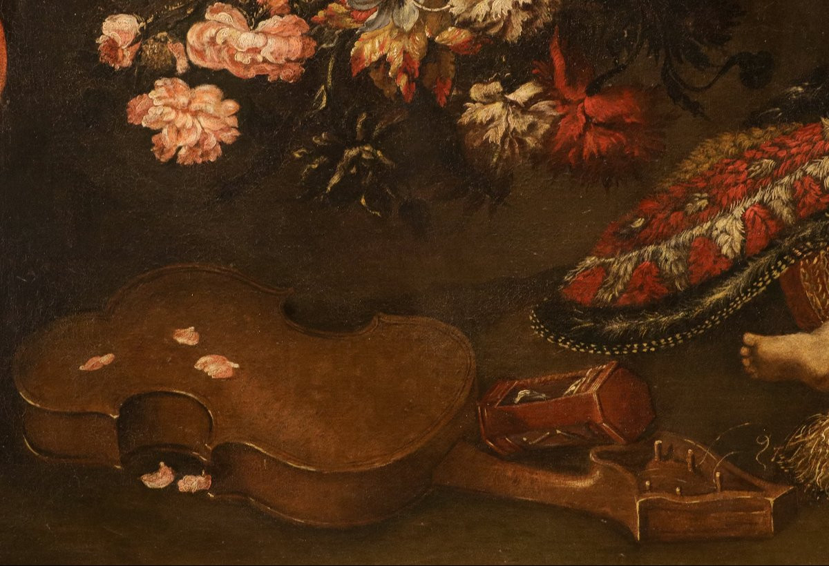 Vanitas, Cerchia di Antonio Tibaldi (Roma, 1635 c. - post 1675)-photo-2