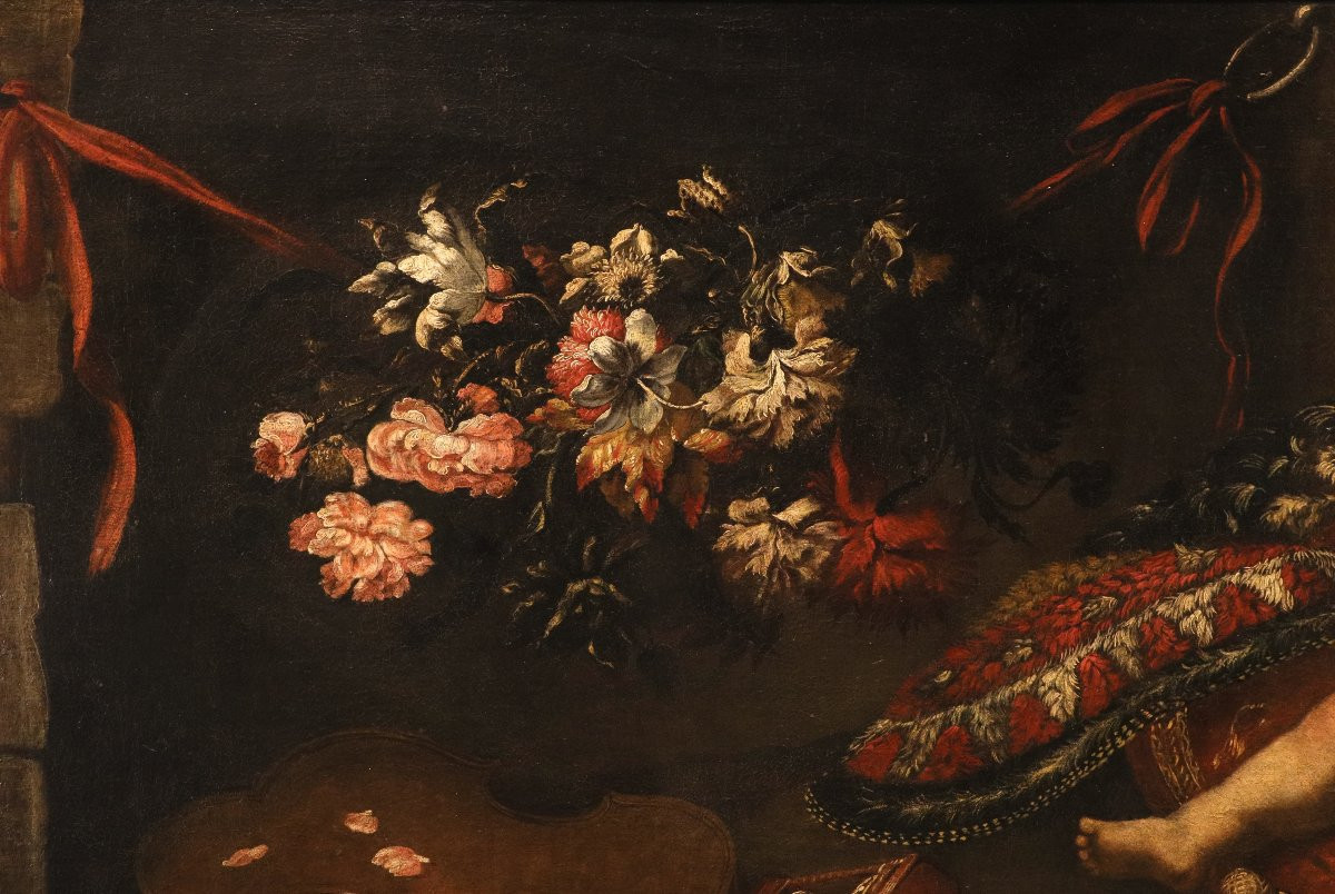 Vanitas, Cerchia di Antonio Tibaldi (Roma, 1635 c. - post 1675)-photo-3