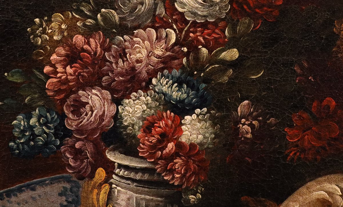 Natura morta di fiori in un giardino, Francesco Lavagna (Napoli, 1684 - 1724) cerchia-photo-4