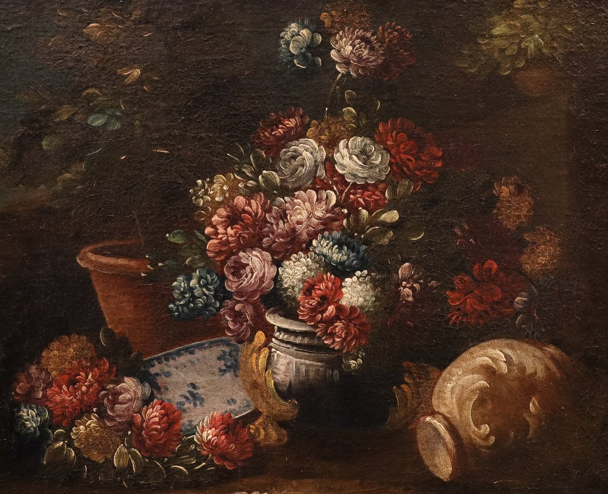 Natura morta di fiori in un giardino, Francesco Lavagna (Napoli, 1684 - 1724) cerchia-photo-2