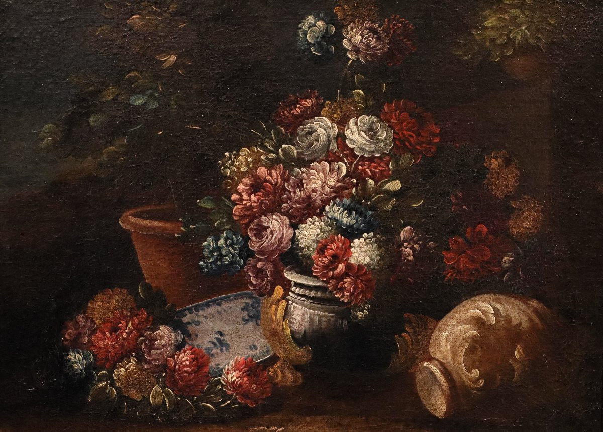 Natura morta di fiori in un giardino, Francesco Lavagna (Napoli, 1684 - 1724) cerchia-photo-4
