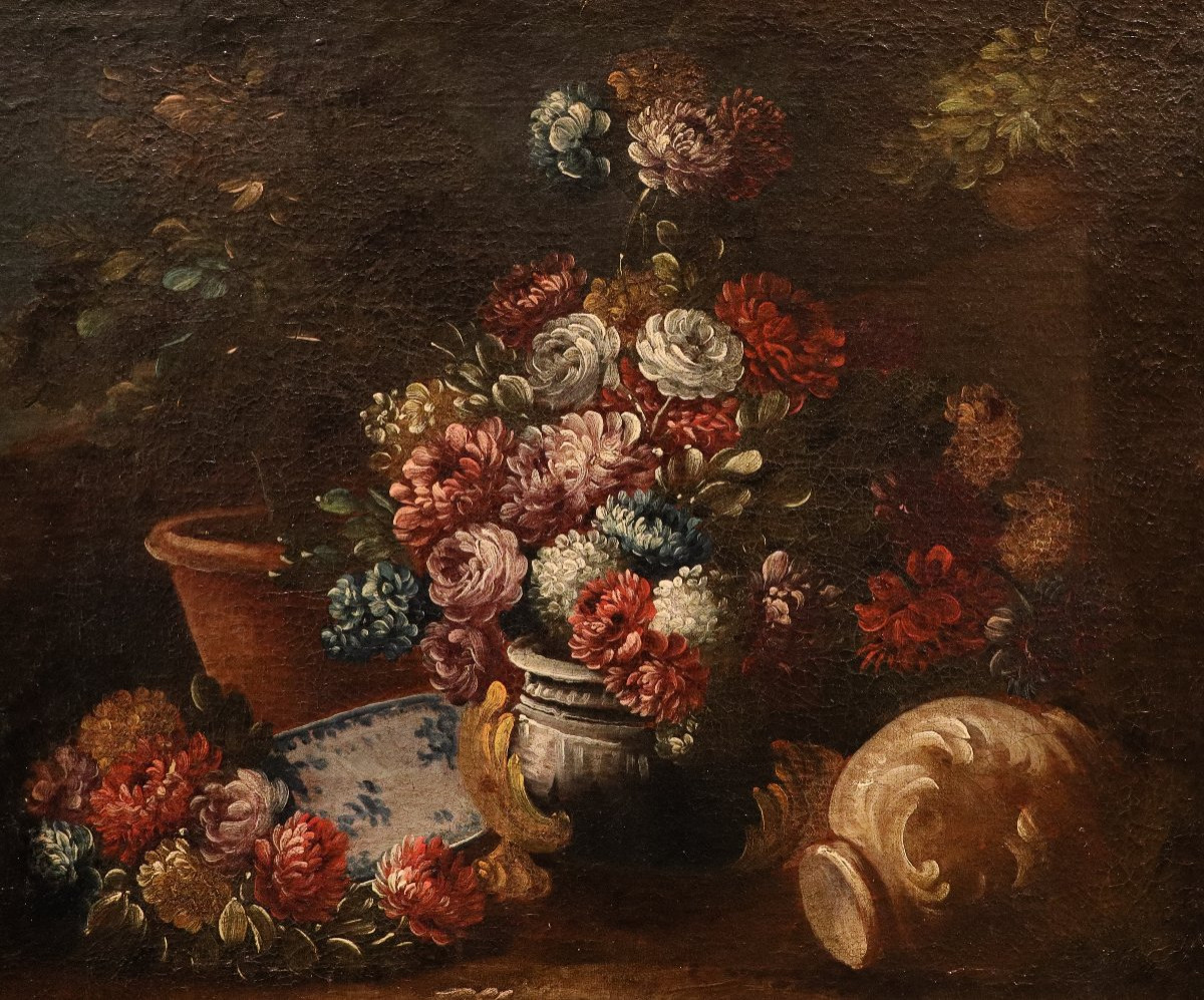 Natura morta di fiori in un giardino, Francesco Lavagna (Napoli, 1684 - 1724) cerchia-photo-5