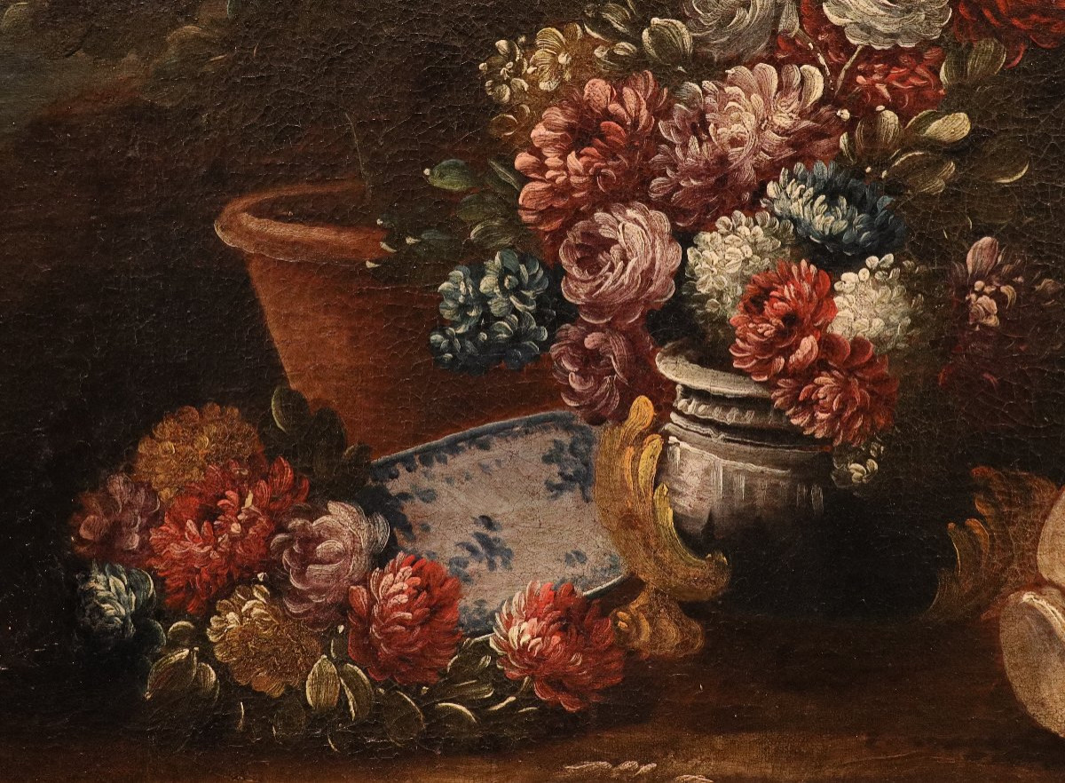 Natura morta di fiori in un giardino, Francesco Lavagna (Napoli, 1684 - 1724) cerchia-photo-6