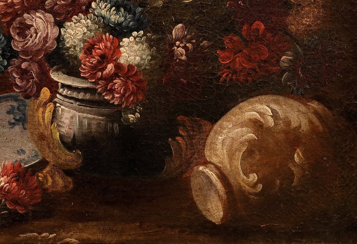 Natura morta di fiori in un giardino, Francesco Lavagna (Napoli, 1684 - 1724) cerchia-photo-7