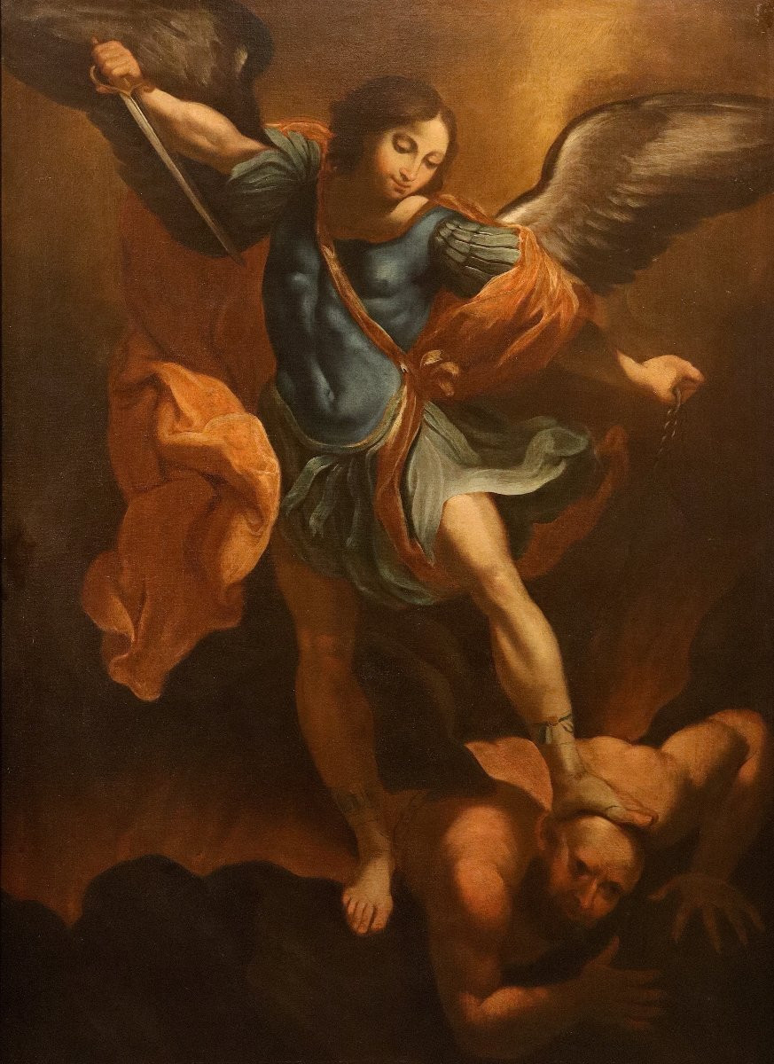 L’Arcangelo Michele, Guido Reni (Bologna 1575 - 1642) Seguace di-photo-2