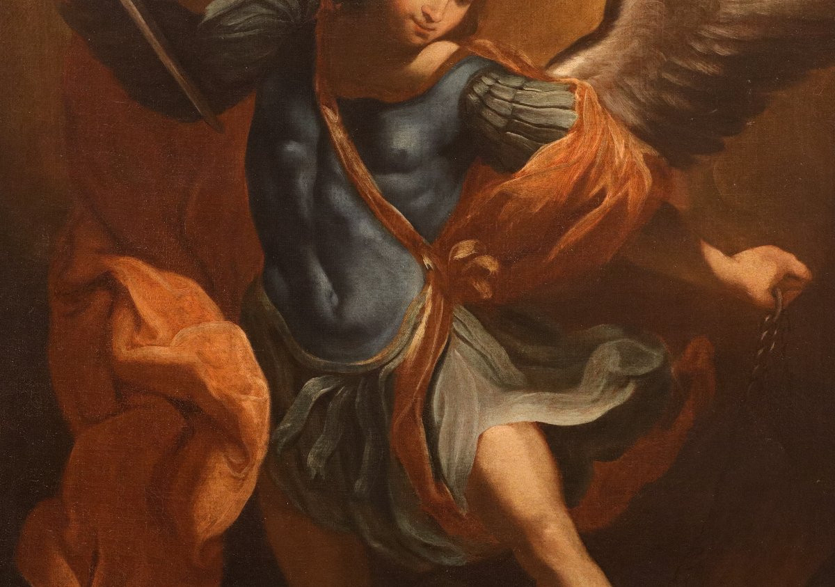 L’Arcangelo Michele, Guido Reni (Bologna 1575 - 1642) Seguace di-photo-2