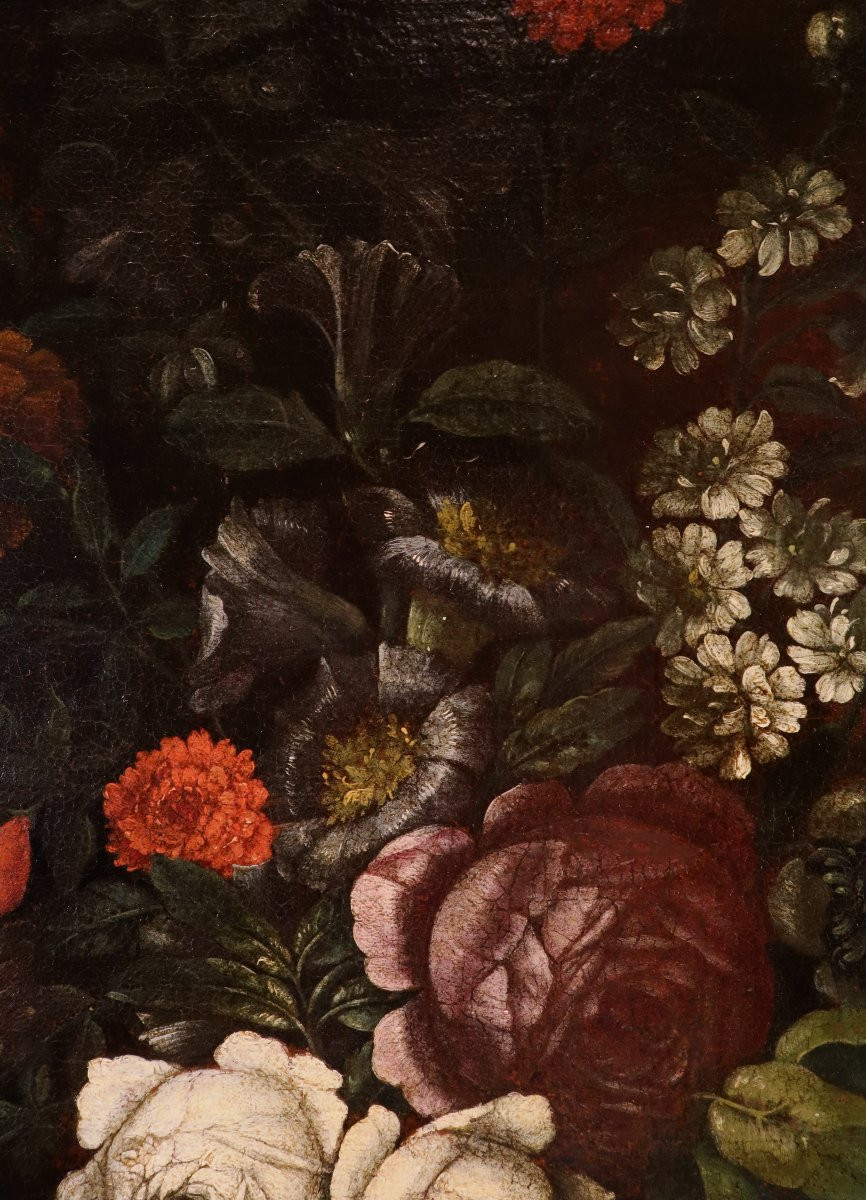 Natura morta con fiori e agrumi, Seguace di Abraham Brueghel (Anversa, 1631 – Napoli, 1697)-photo-4