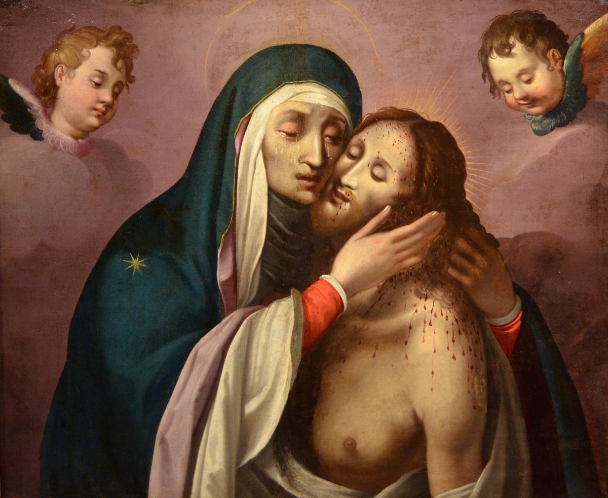 La Pietà con due cherubini,  Scipione Pulzone (Gaeta 1550 - Rome 1598)  entourage de-photo-2