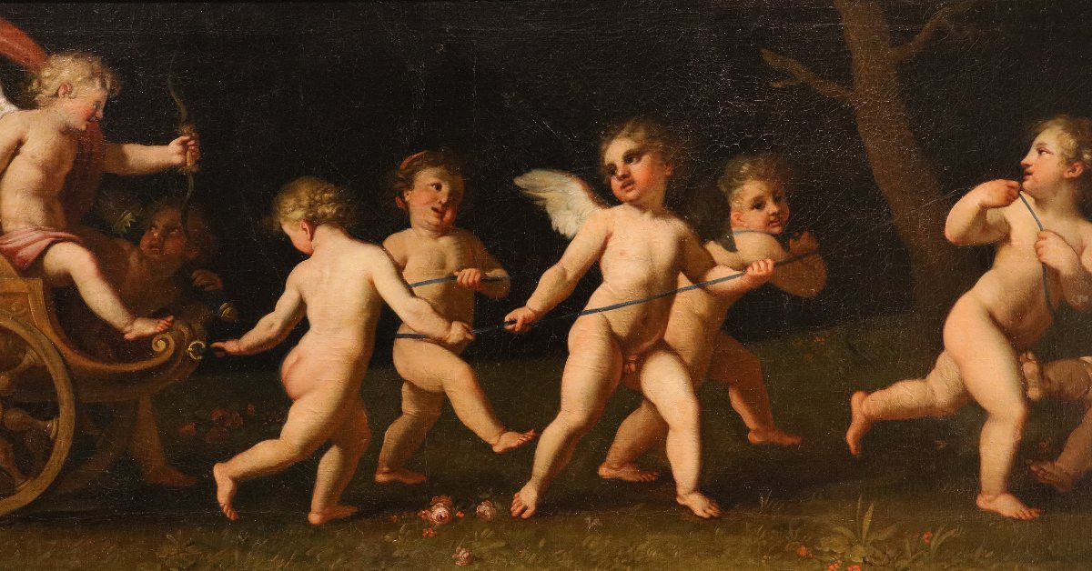 Gioco di amorini con il carro di Venere, Francesco Albani (Bologna 1578 - 1660) bottega-photo-7