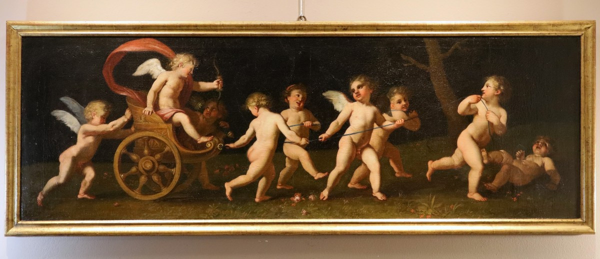 Gioco di amorini con il carro di Venere, Francesco Albani (Bologna 1578 - 1660) bottega