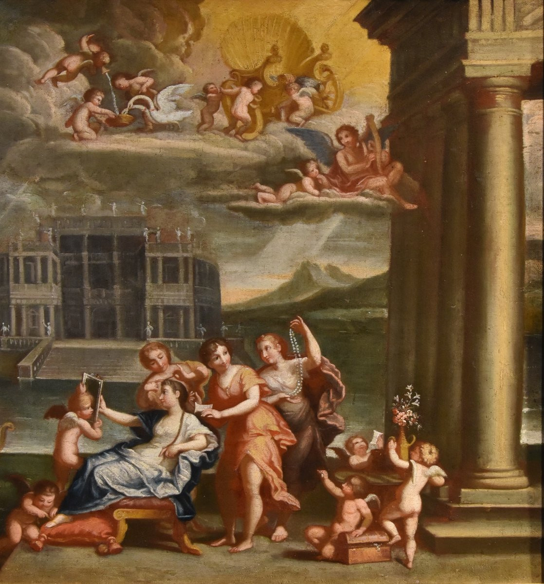 La Toeletta di Venere  Francesco Albani (Bologna 1578 - 1660) Seguace di-photo-1