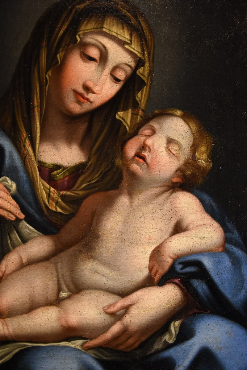 Madonna con il bambino dormiente, Giovan Battista Salvi (1609 - 1685) Cerchia-photo-3