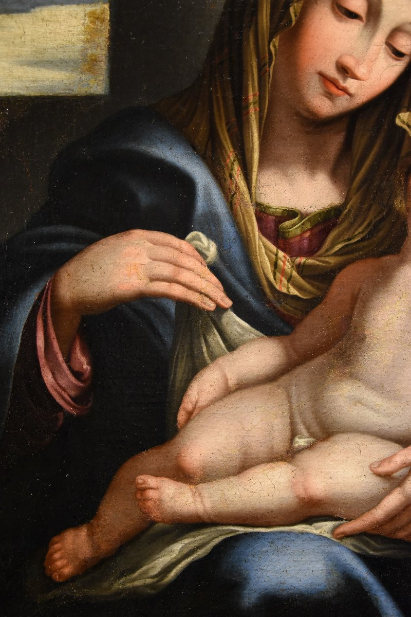 Madonna con il bambino dormiente, Giovan Battista Salvi (1609 - 1685) Cerchia-photo-4