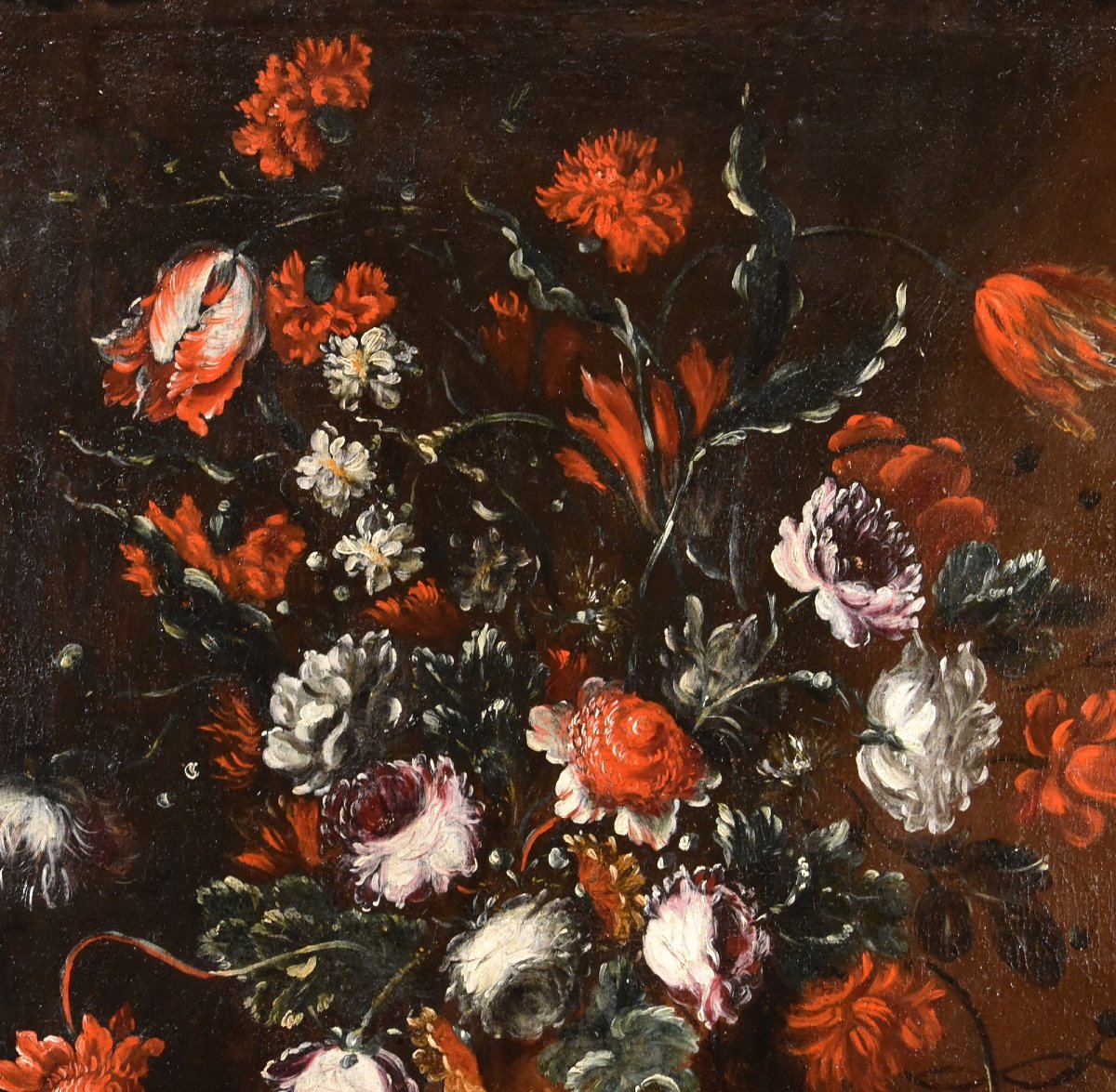 Francesca Volò Smiller (Milano, 1657 - 1700), Composizione floreale in vaso sbalzato-photo-4