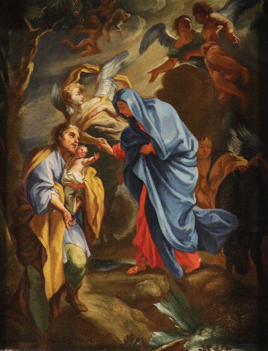 Sacra Famiglia con angeli (bozzetto), Andrea Lanzani (Milano 1641 - 1712) attribuibile