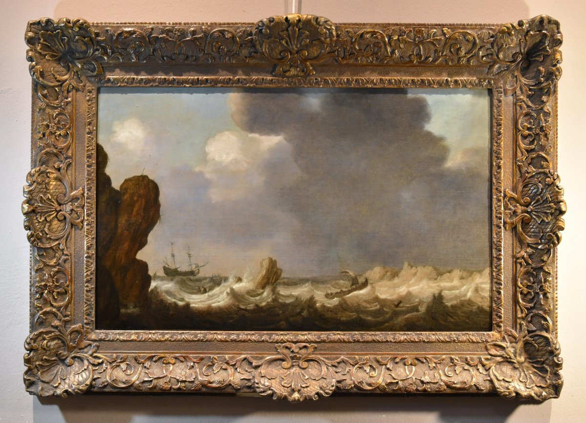 Veduta marina con vascelli, Julius Porcellis (Rotterdam 1610 – 1645 Leiden) attribuibile-photo-2