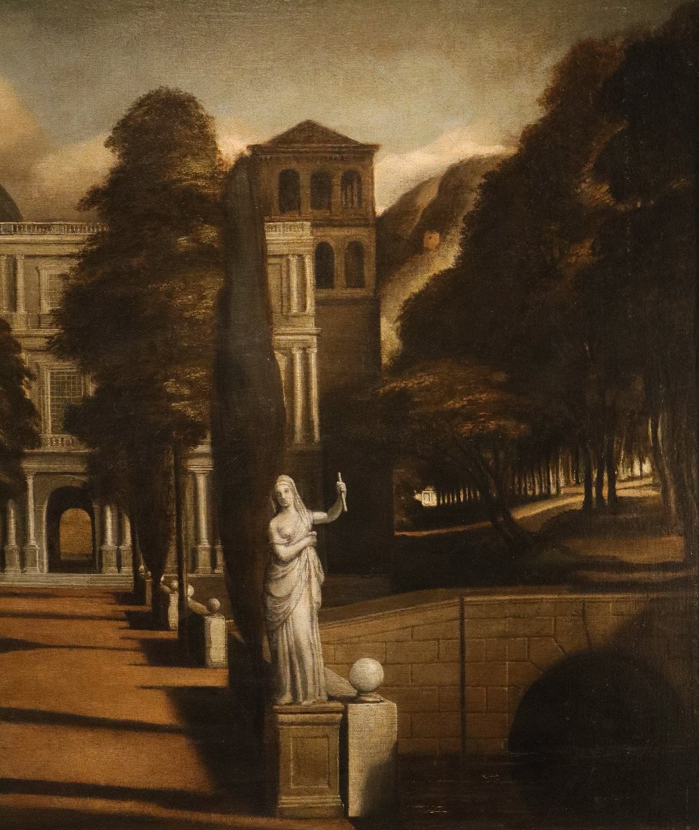Veduta di una villa con giardino all'italiana, Isaac de Moucheron (Amsterdam 1667 - 1744)-photo-4