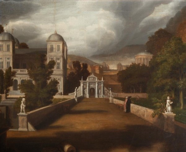 Veduta di una villa con giardino all'italiana, Isaac de Moucheron (Amsterdam 1667 - 1744)-photo-8
