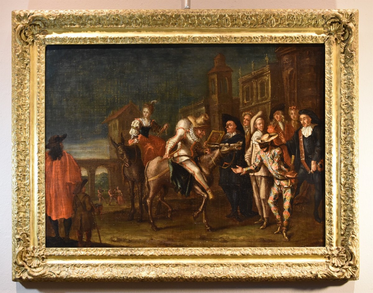 Carnevale a Venezia con arlecchino, Marco Marcola (Verona, 1711 - 1780)